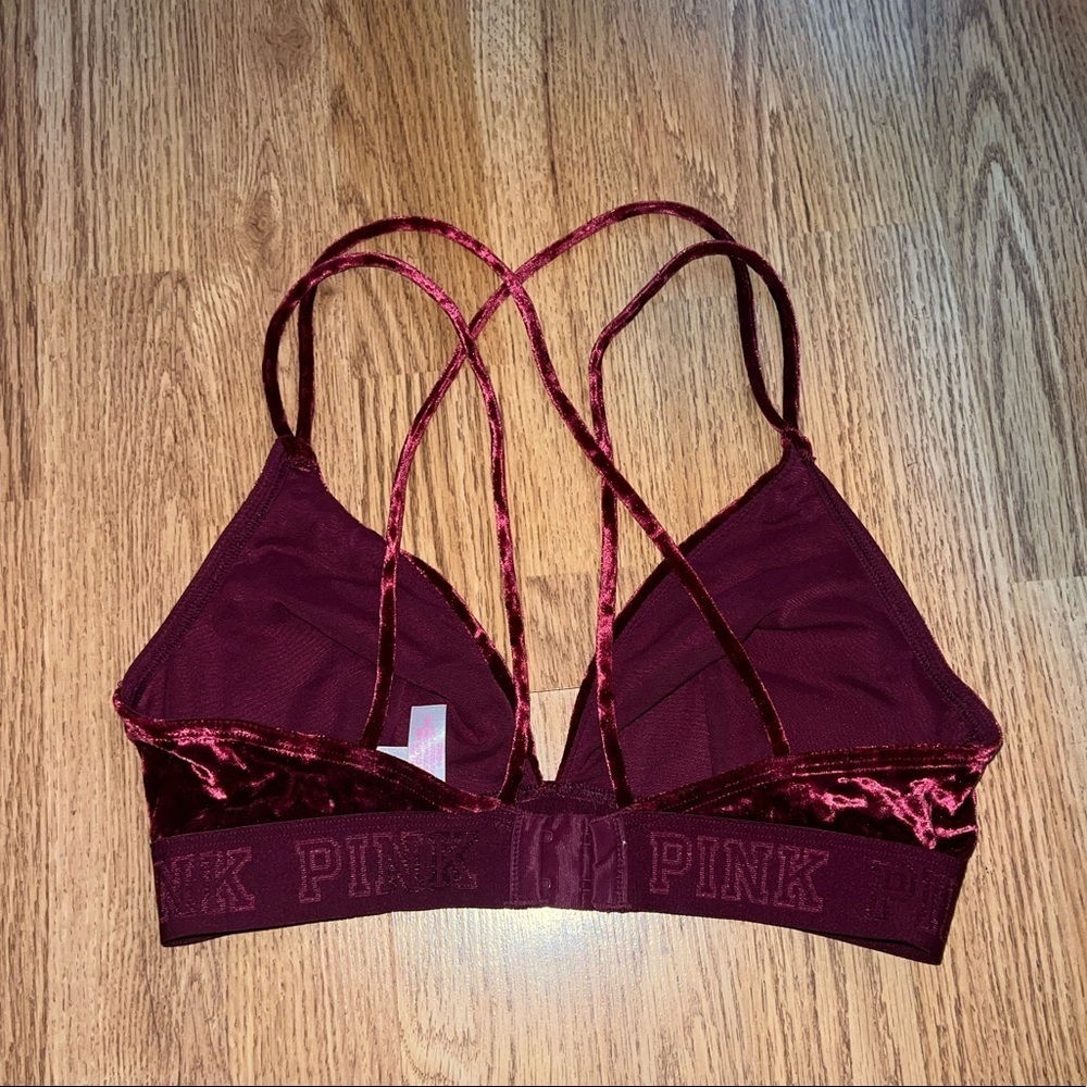 PINK Velvet Bralette - Picture 2 of 4